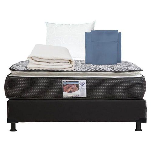 Colchón King Size Omega + Box + Almohada + Protector + Sábanas RGH