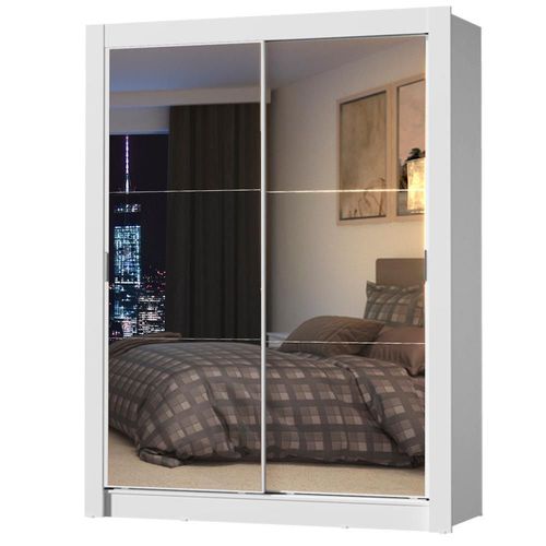 Ropero Madesa Denver 2 Puertas Corredizas con 2 Espejos Blanco