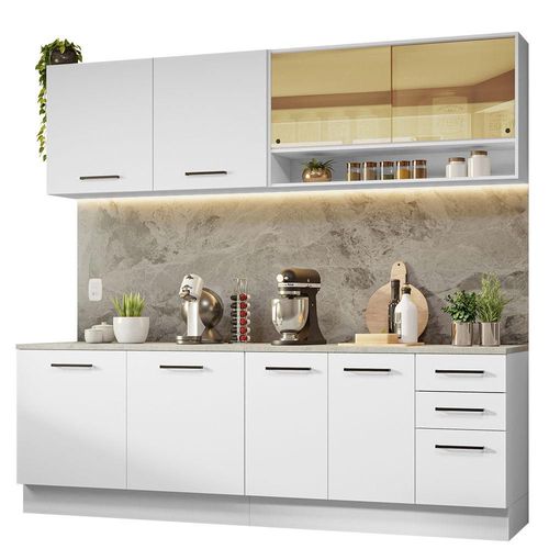 Cocina Integral 240x60cm Madesa Agata Blanco 01