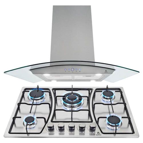 Combo PIANA campana de isla  CI-76 y parrilla ZEGNA