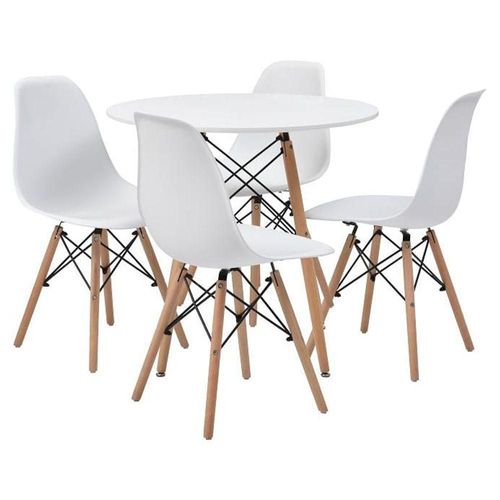 Comedor redonda con 4 sillas Sorum - Blanco