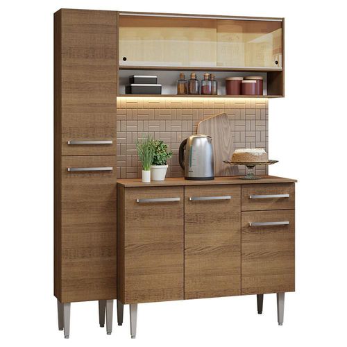Mueble de Cocina Compacta 137cm Emilly Madesa Marron 09