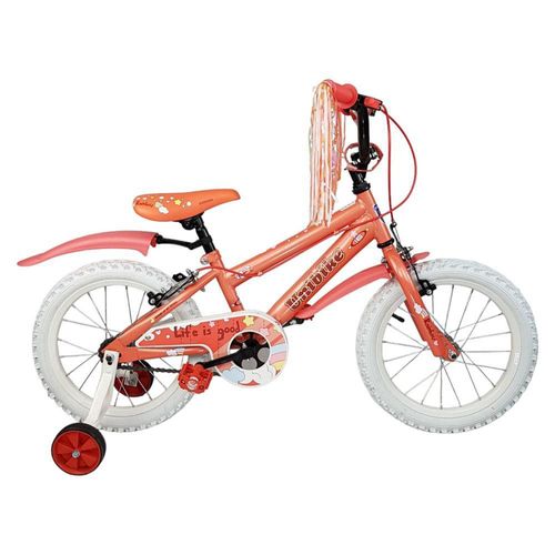 Bicicleta para Niñas R16 Llantas Aire y Entrenamiento Rainbow Naranja