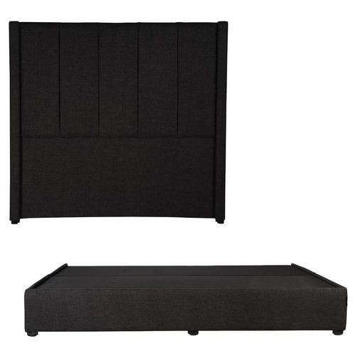 Cabecera King Size Dicasa Nizza Negro + Base Cama Belt Negro RGH
