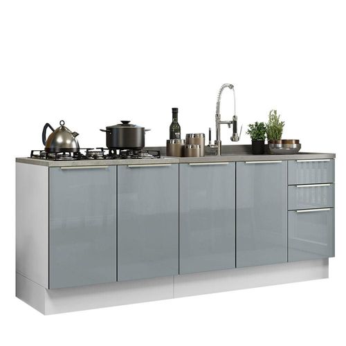 Kit de 2 Balcones de Cocina Lux Blanco Gris Madesa