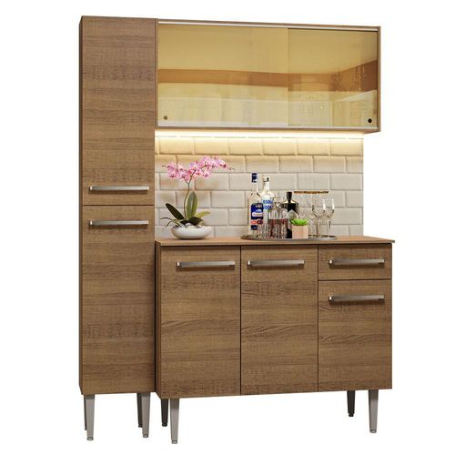 Mueble de Cocina Compacta 137cm Emilly Madesa Marron 06