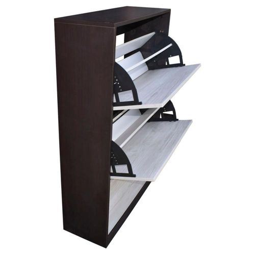 Zapatera Venecia de 3 Niveles Hogare Chocolate Blanco