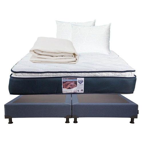 Colchón King Size Spring Air Mónaco + Box +Protector + 2 Almohadas RGH