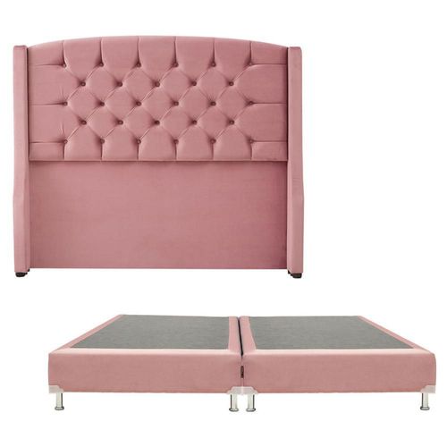 Cabecera King Size Dicasa Sitka Palo de Rosa + Box Dicasa Dante RGH