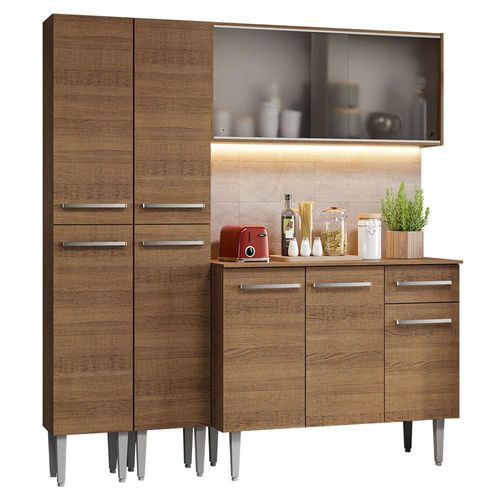 Cocina Compacta 169 cm Emilly Marrón Madesa 10