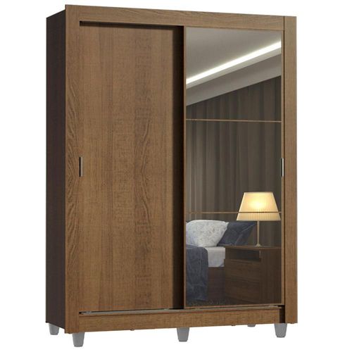 Ropero Madesa Denver 2 Puertas Corredizas Espejo y Pies Marron