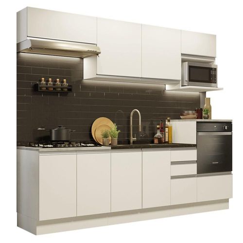 Madesa Gabinete de Cocina Integral 260 cm x 60 cm Glamy Blanco 02