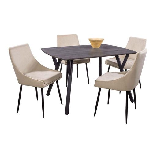 Comedor Sul 4 Sillas Rectangular Tubular Negro