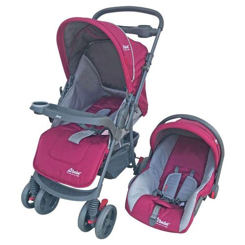 Carriola Travel System Dbebe Reversible Portabebe Reclinable Rosa
