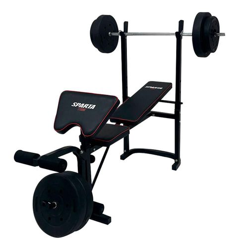 Banco Multifuncional Barra Disco Workoutb55kg Sparta Fitness