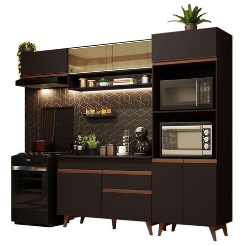 Madesa Gabinete Cocina Integral Completa 260cm Reims Negro 07