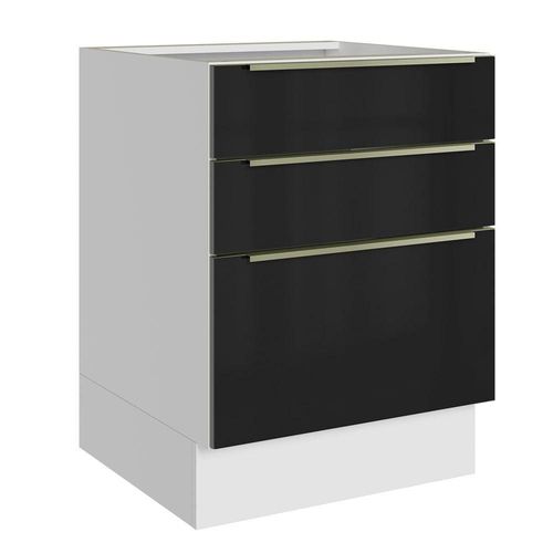 Gabinete Bajo Cocina Madesa Lux 3 Cajones Sin Encimera BN