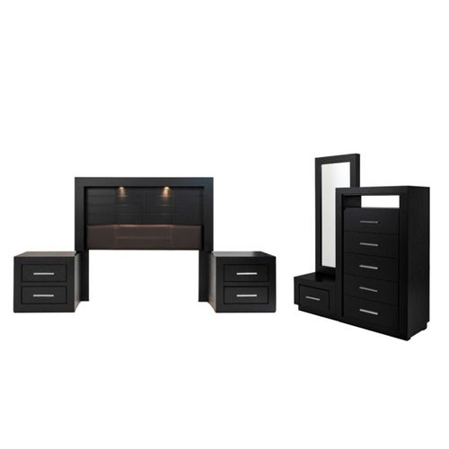 Recámara Pamela Matrimonial 5 Piezas Chocolate