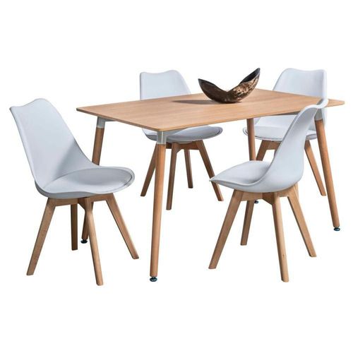 Comedor Rex 4 Sillas Rectangular en Madera