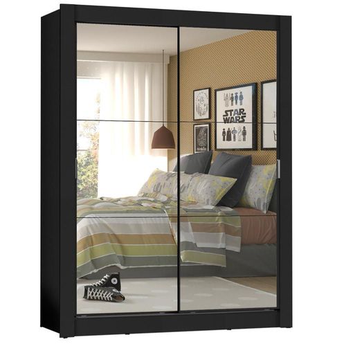 Ropero Madesa Denver 2 Puertas Corredizas con 2 Espejos Negro