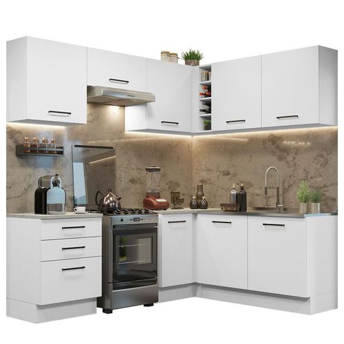 Cocina Integral Esquinera 399cm Agata Madesa 02 Blanco