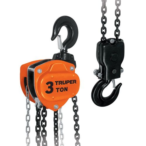 Polipasto industrial de cadena TRUPER 3 toneladas POL3 naranja