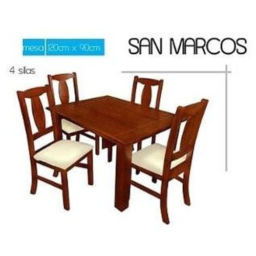 Comedor San Marcos 4 Sillas - Nogal Claro