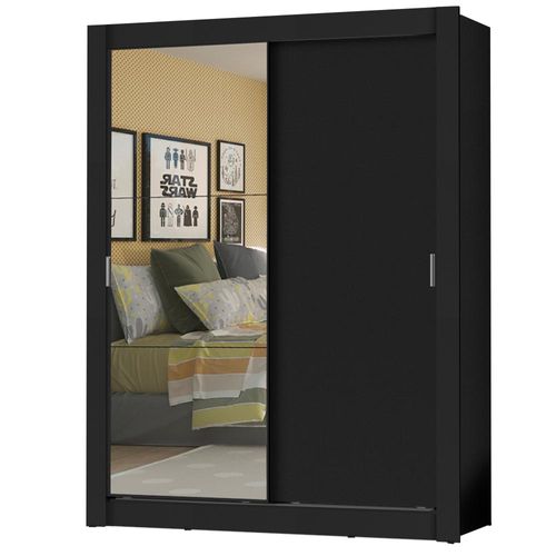 Ropero Madesa Dallas Plus 2 Puertas con Espejo 4 Cajones Negro