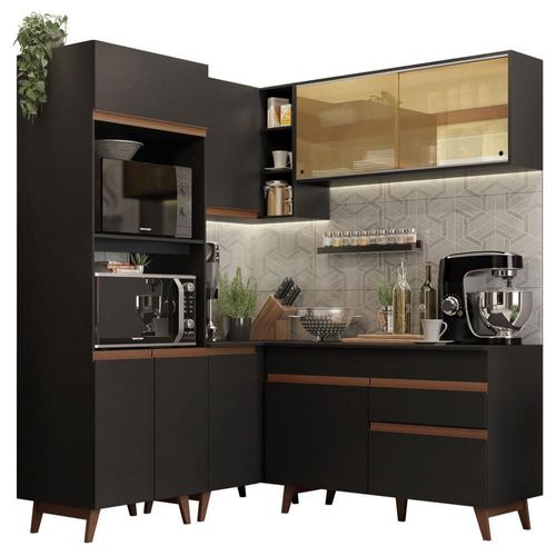 Madesa Gabinete Integral Esquinero 332cm Reims Negro 01