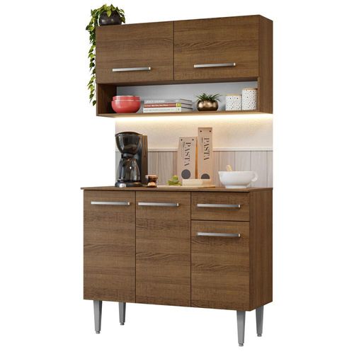 Cocina Compacta 105cm Marrón Emilly Madesa 03