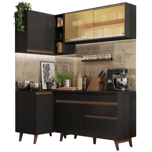 Madesa Gabinete Integral Esquinero 262cm Reims Negro