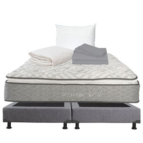 Colchón King Size Vail + Box + Almohada Oso + Protector + Sábanas CZD