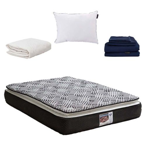 Colchón Queen Size Omega + Sábanas S + Protector + Almohada D CZD