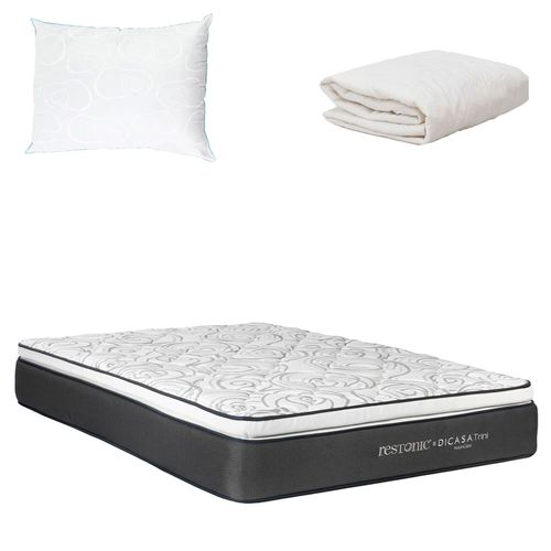 Colchón Individual Dicasa Trini + Almohada Osos + Protector CZD
