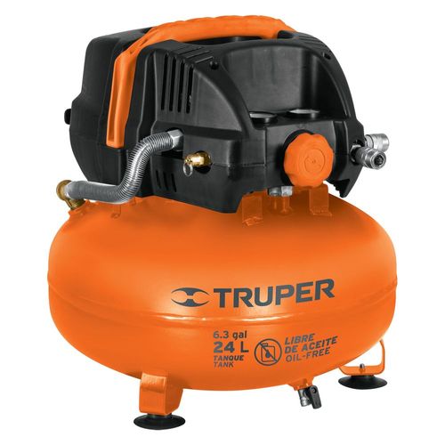 Compresor TRUPER 24L libre de aceite compacto COMP24S naranja