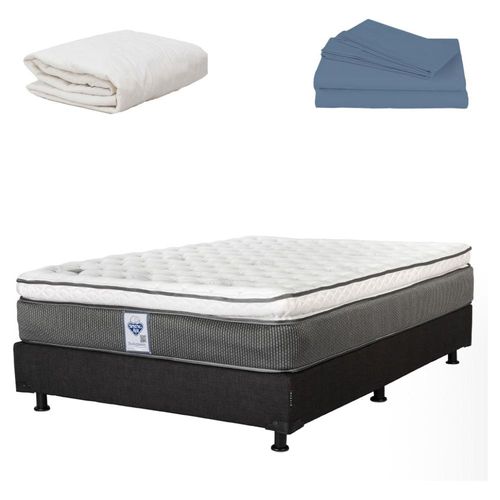 Colchón Queen Size Spring Air Phantom + Box + Protector + Sábanas CZD