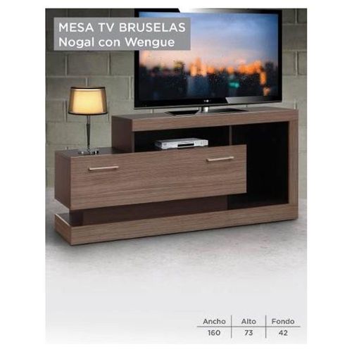 Mesa de TV Modelo Bruselas - Chocolate con Nogal