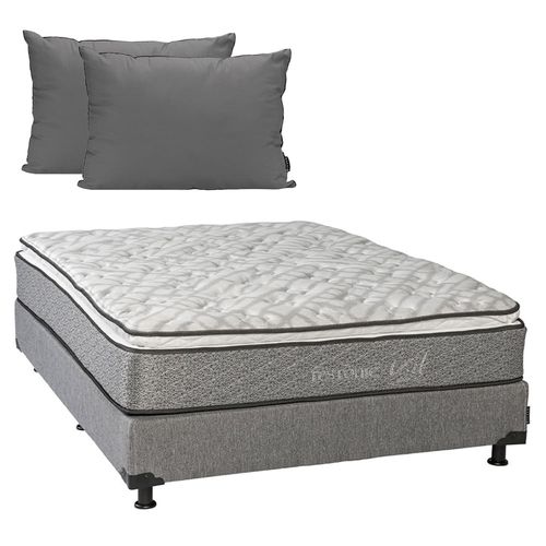 Colchón Matrimonial Restonic Vail + Box + Almohada 2Pack CZD