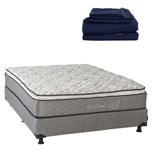 Colchón Individual Restonic Vail + Box + Sábanas Softy CZD