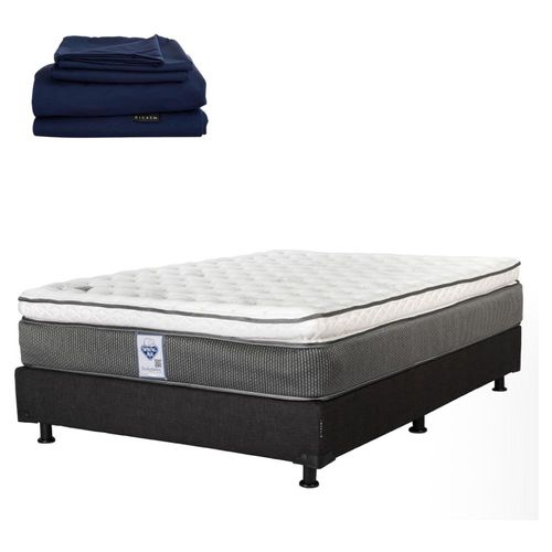 Colchón Queen Size Spring Air Phantom + Box + Sábanas Softy CZD