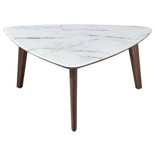 Mesa De Centro Casatti Triangular Marmol Cristal - Marmol Blanco