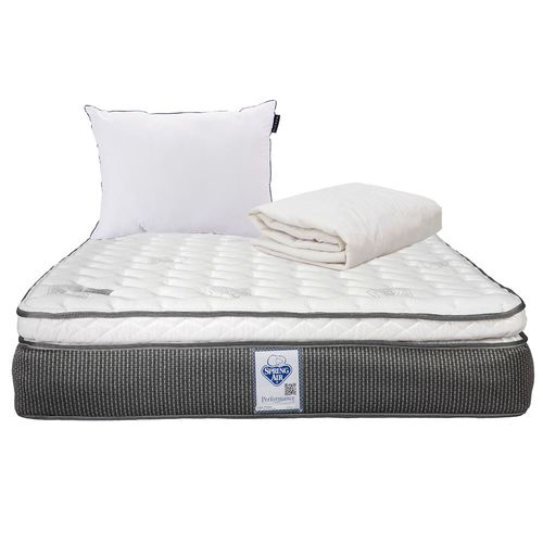 Colchón Queen Size Spring Air Phantom + Almohada One + Protector CZD