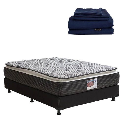 Colchón Queen Size Spring Air Omega  + Box + Sábanas Softy CZD