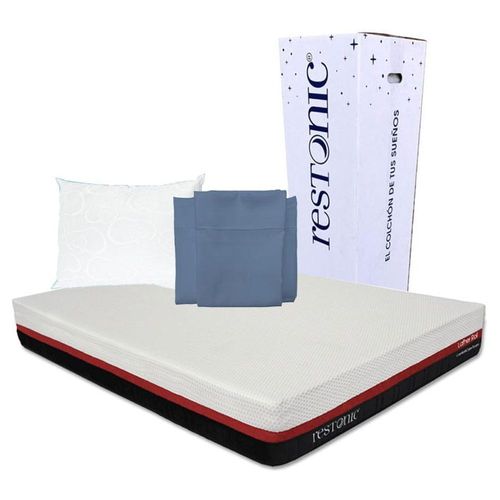 Colchón Matrimonial en caja Restonic Roll + Sábanas + Almohada RGH
