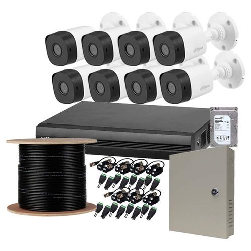 Kit Dahua CCTV Seguridad 8 Camaras bullet 2mpx 1Tb Deteccion rostros