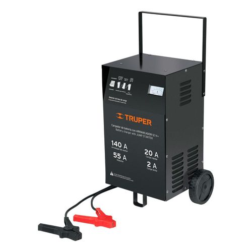 Cargador baterías Truper arrancador de 140A  de 12V CARBA140 negro
