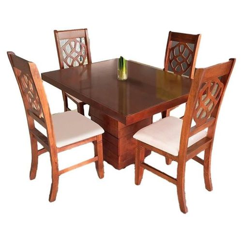 Comedor Leo 4 Sillas Nogal