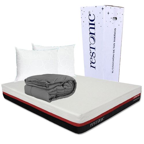 Colchón King Size Dicasa Roll + 2 Almohadas Osos + Edredón CZD