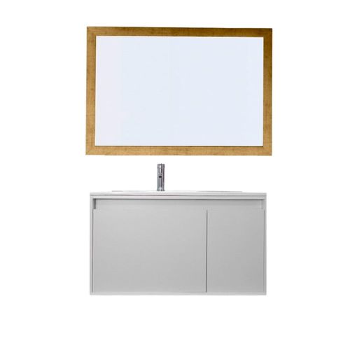 Gabinete De Baño STANISS Con Espejo Decorativo Minimalista