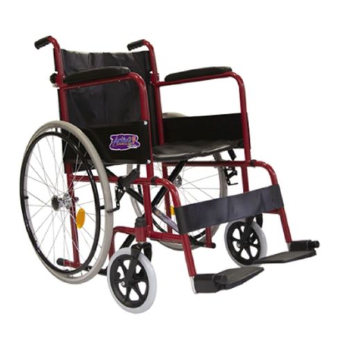 Silla De Ruedas Economica Descansa Pies Desmontables Roja ReActiv
